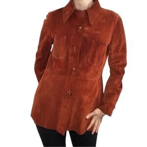 Vintage suede jacket 70’s‎ rust red